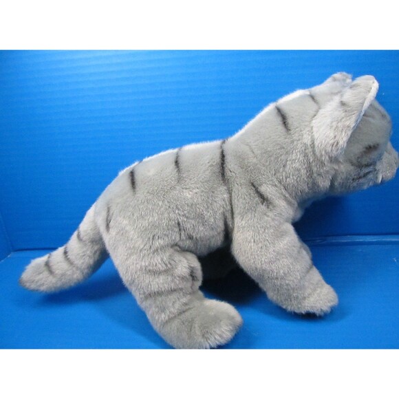 Demdaco Nat Jules Gray Tabby Cat Large Stuffed Animal Plush 13" Realisitic - Picture 6 of 10